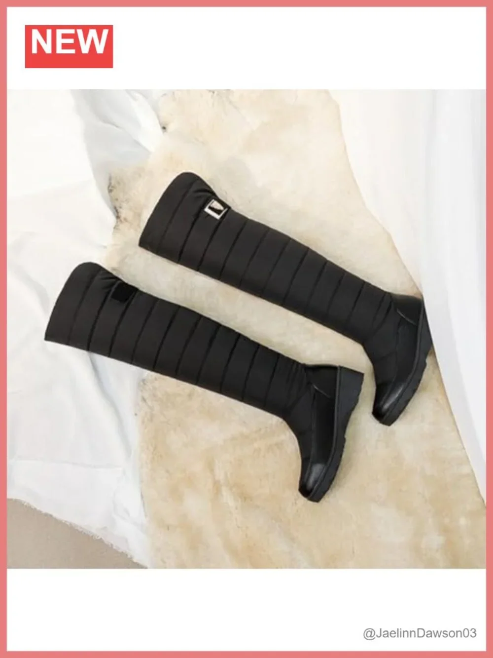 Women's Over The Knee Fur Lined Snow Boots Waterproof Thick Sole Winter
